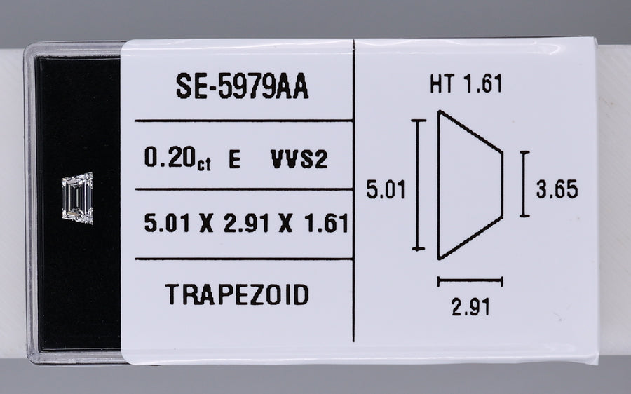 0.20 Carat Natural E VVS2 Trapezoid Diamond SE-5979AA