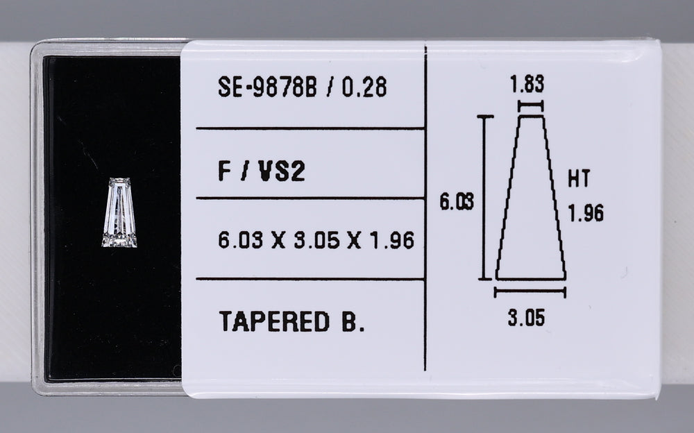 0.28 Carat Natural F VS2 Tapered baguette Diamond SE-9878B