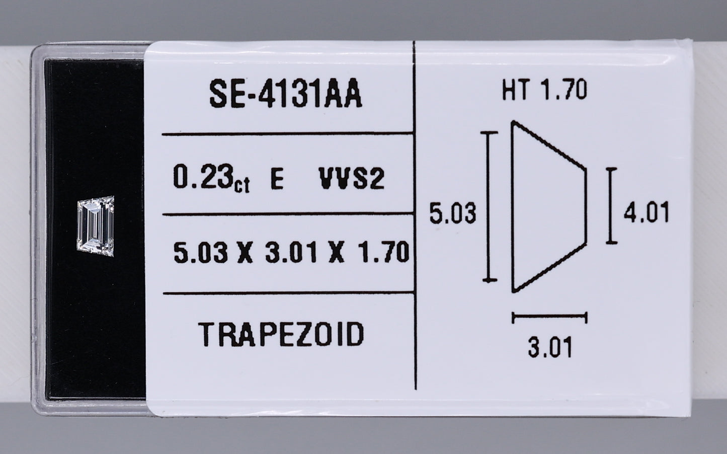 0.23 Carat Natural E VVS2 Trapezoid Diamond SE-4131A