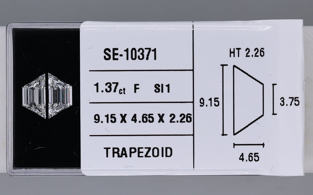 1.37 Carat Natural F SI1 Trapezoid Diamond SE-10371