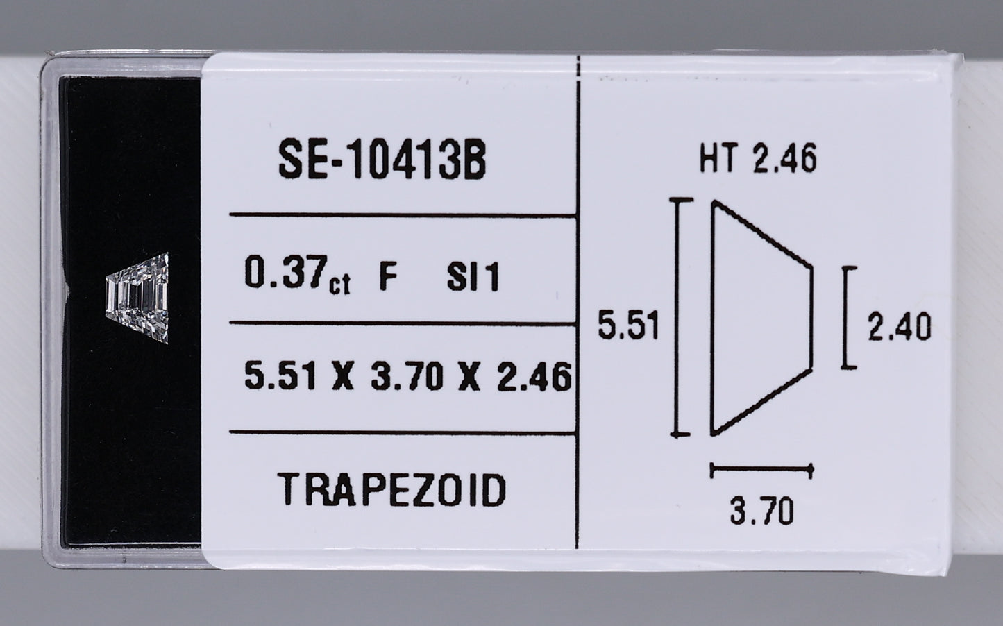 0.37 Carat Natural F SI1 Trapezoid Diamond SE-10413B