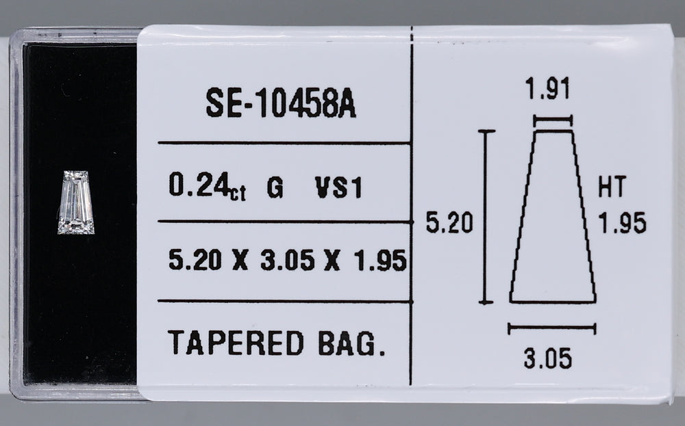 0.24 Carat Natural G VS1 Tapered baguette Diamond SE-10458A