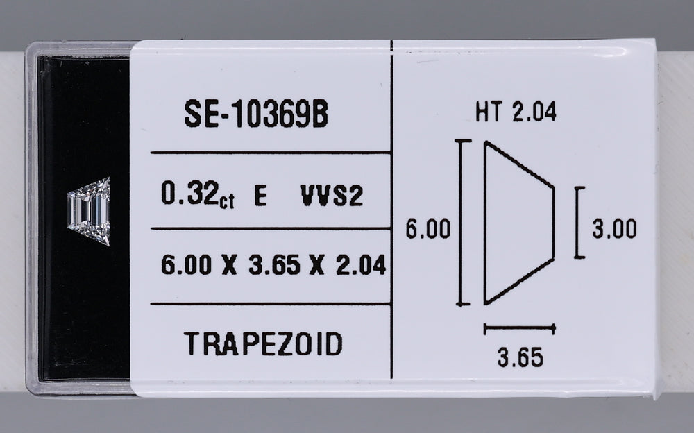 0.32 Carat Natural E VVS2 Trapezoid Diamond SE-10369B