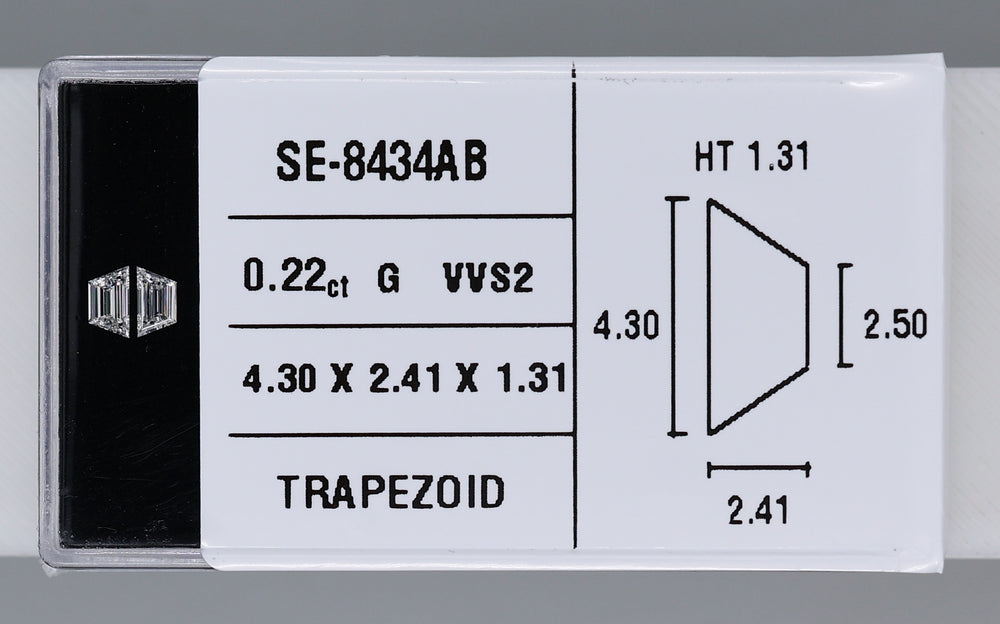 0.22 Carat Natural G VVS2 Trapezoid Diamond SE-8434AB