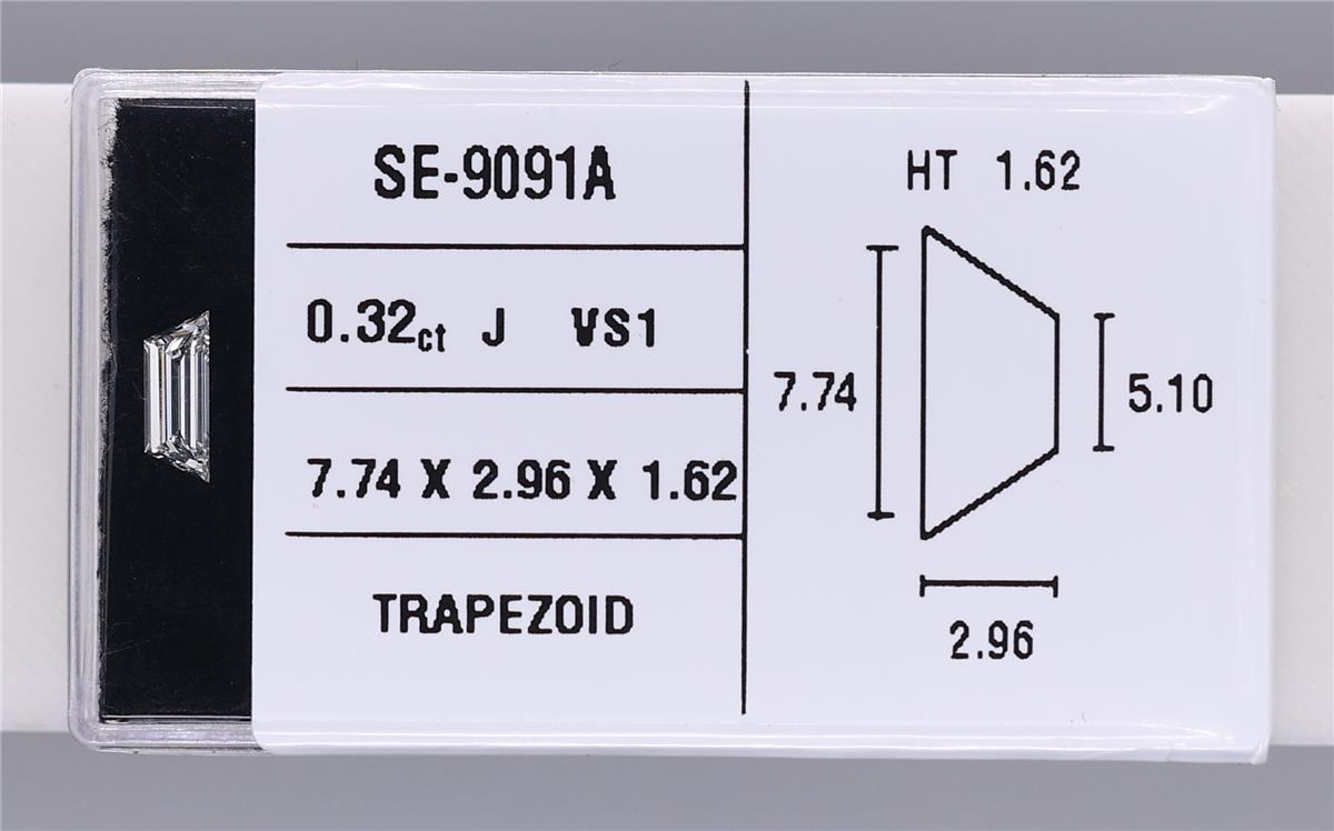 0.32 Carat Natural J VS1 Trapezoid Diamond SE-9091A