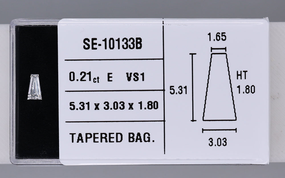 0.21 Carat Natural E VS1 Tapered baguette Diamond SE-10133B