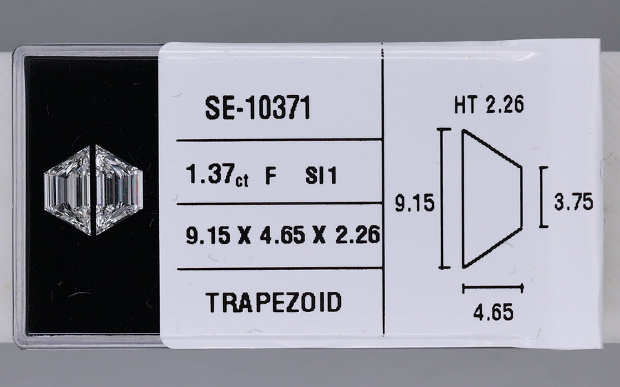 1.37 Carat Natural F SI1 Trapezoid Diamond SE-10371