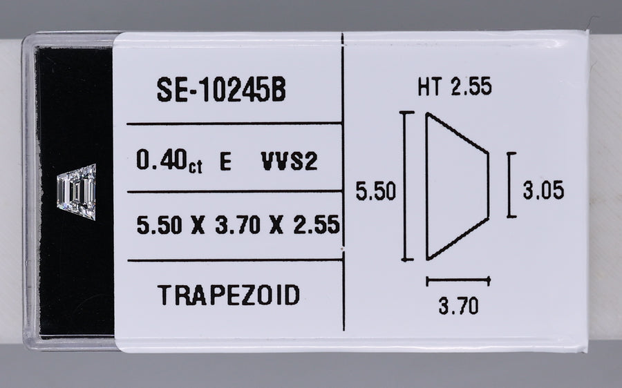 0.40 Carat Natural E VVS2 Trapezoid Diamond SE-10245B