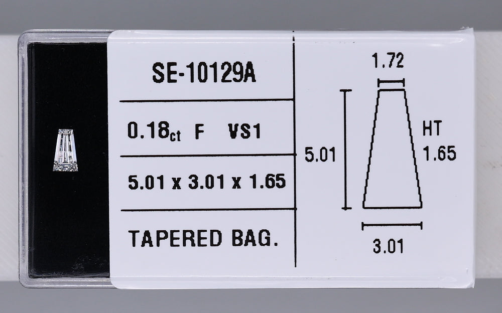 0.18 Carat Natural F VS1 Tapered baguette Diamond SE-10129A