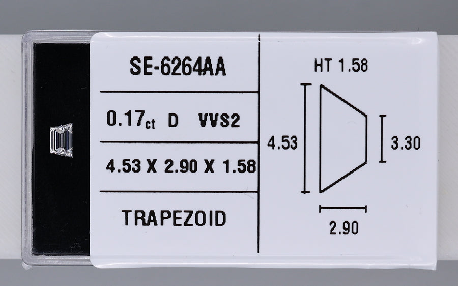 0.17 Carat Natural D VVS2 Trapezoid Diamond SE-6264AA
