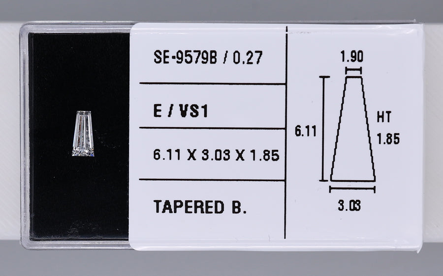 0.27 Carat Natural E VS1 Tapered baguette Diamond SE-9579B