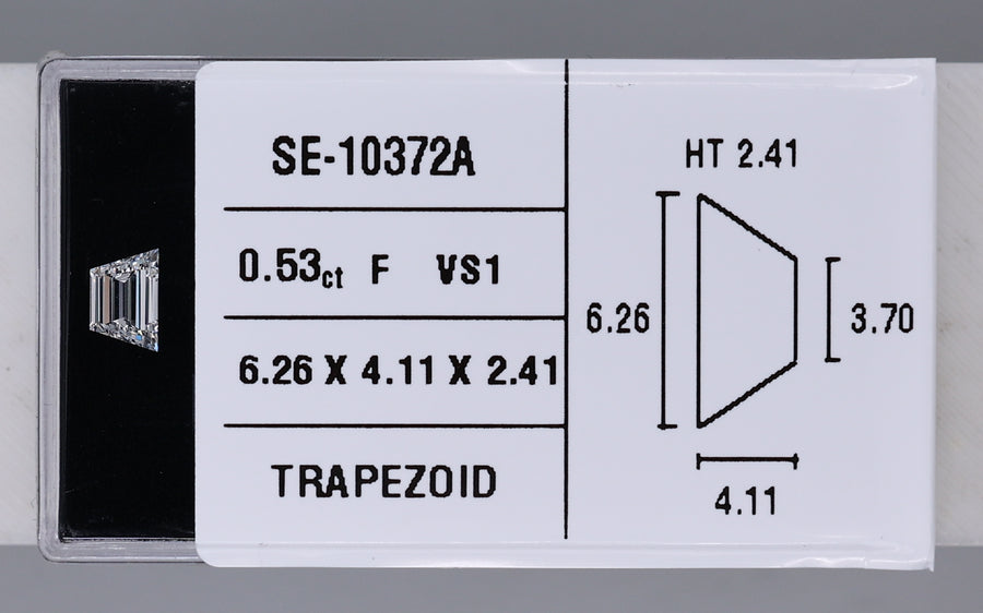 0.53 Carat Natural F VS1 Trapezoid Diamond SE-10372A