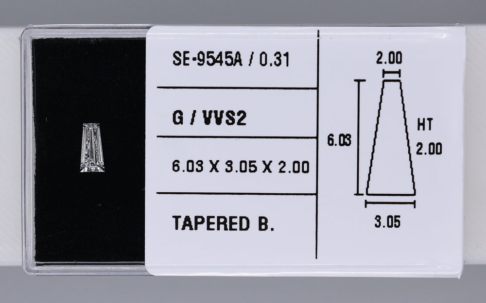 0.31 Carat Natural G VVS2 Tapered baguette Diamond SE-9545A