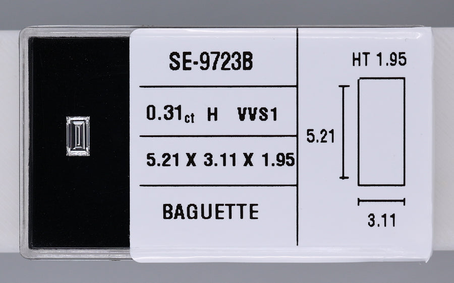 0.31 Carat Natural H VVS1 Baguette Diamond SE-9723B