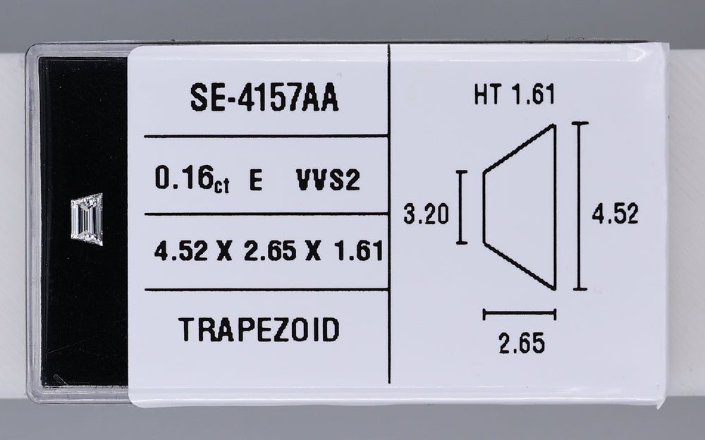 0.16 Carat Natural E VVS2 Trapezoid Diamond SE-4157AAA