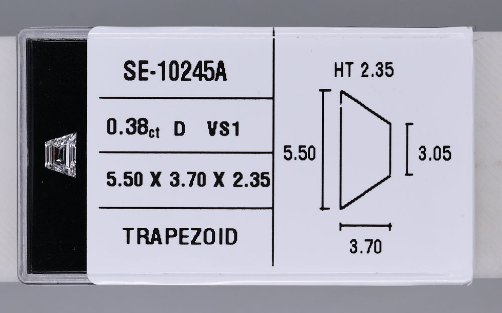 0.38 Carat Natural D VS1 Trapezoid Diamond SE-10245A