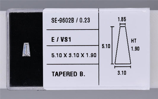 0.23 Carat Natural E VS1 Tapered baguette Diamond SE-9602B