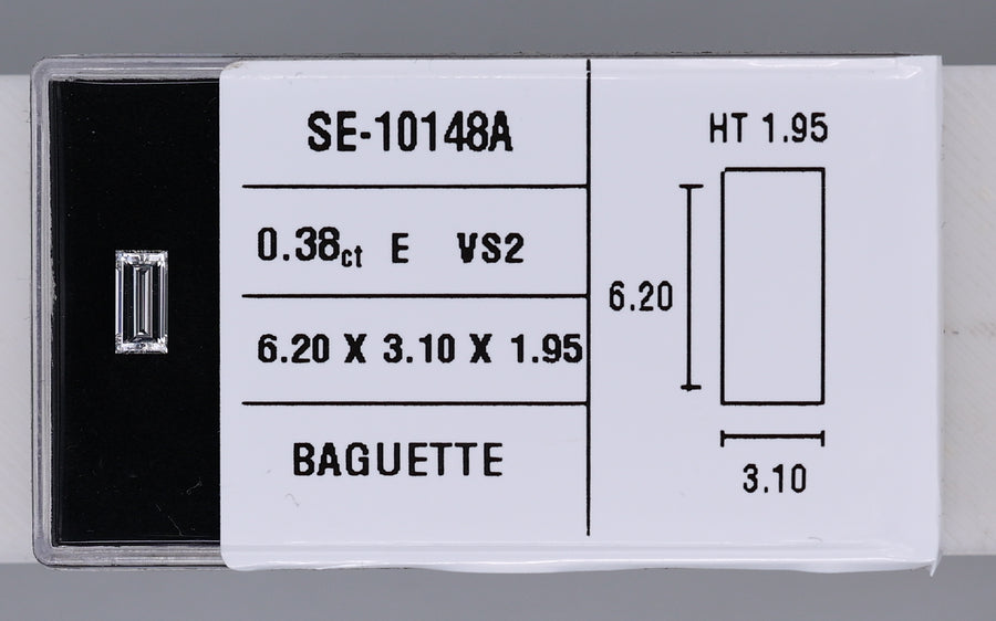 0.38 Carat Natural E VS2 Baguette Diamond SE-10148A