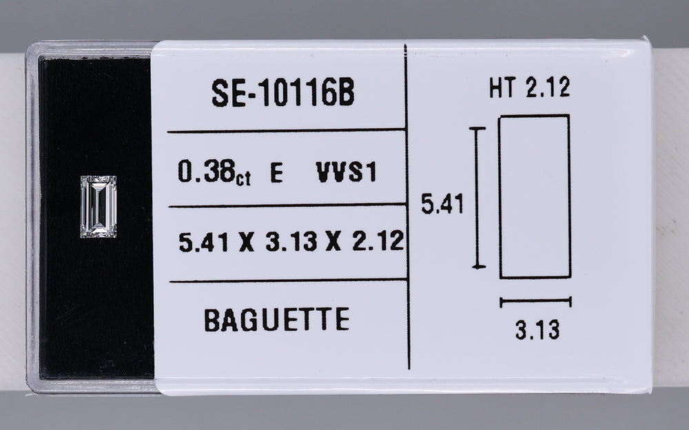 0.38 Carat Natural E VVS1 Baguette Diamond SE-10116B