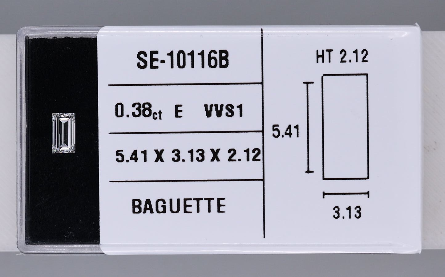 0.38 Carat Natural E VVS1 Baguette Diamond SE-10116B