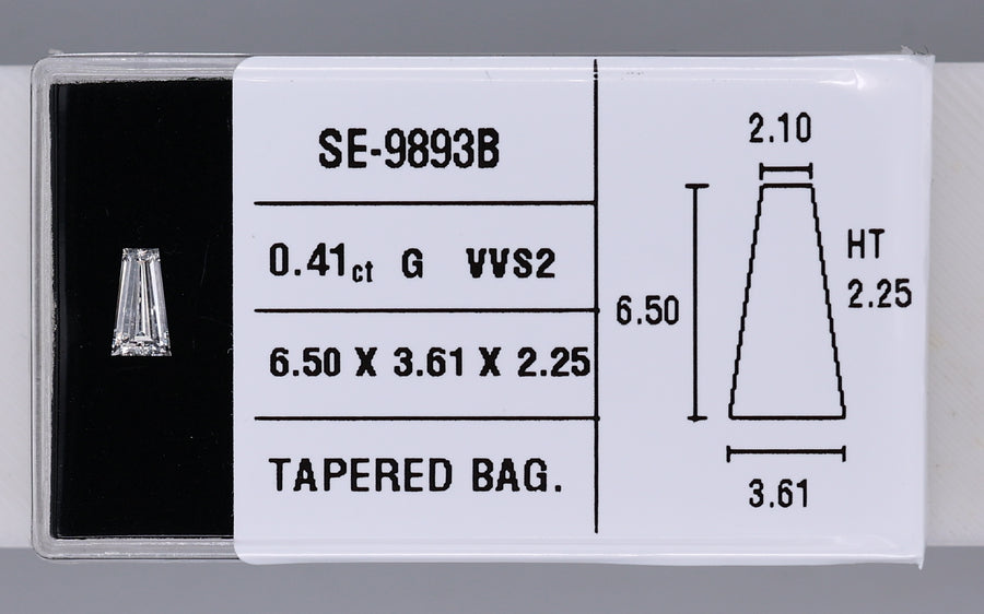 0.41 Carat Natural G VVS2 Tapered baguette Diamond SE-9893B