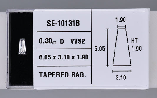 0.30 Carat Natural D VVS2 Tapered baguette Diamond SE-10131B