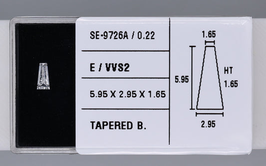 0.22 Carat Natural E VVS2 Tapered baguette Diamond SE-9726AA