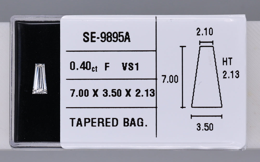 0.40 Carat Natural F VS1 Tapered baguette Diamond SE-9895A