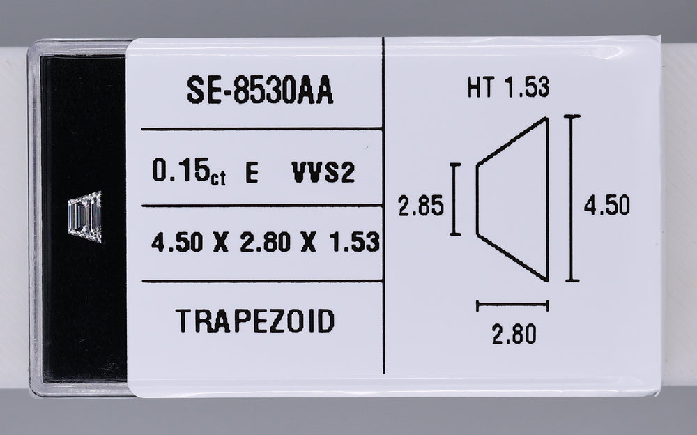 0.15 Carat Natural E VVS2 Trapezoid Diamond SE-8530AAA