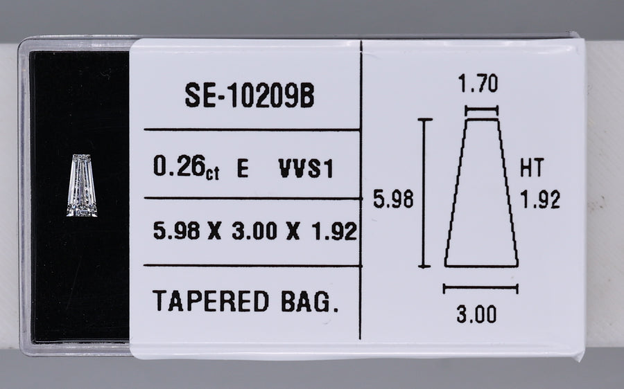 0.26 Carat Natural E VVS1 Tapered baguette Diamond SE-10209B