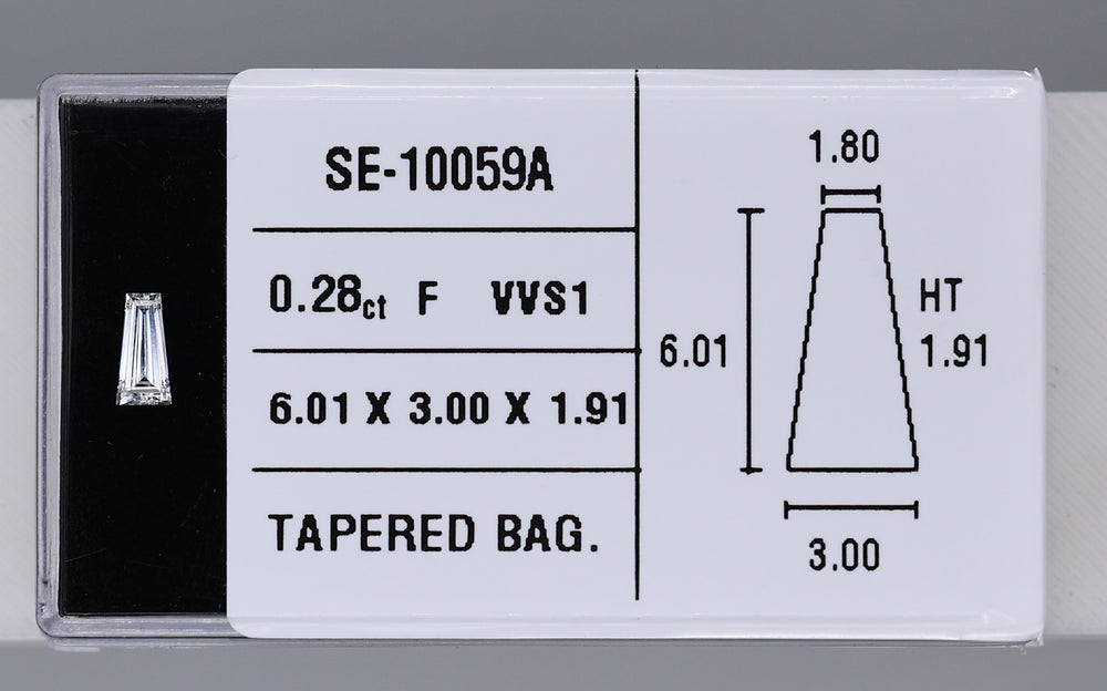 0.28 Carat Natural F VVS1 Tapered baguette Diamond SE-10059A