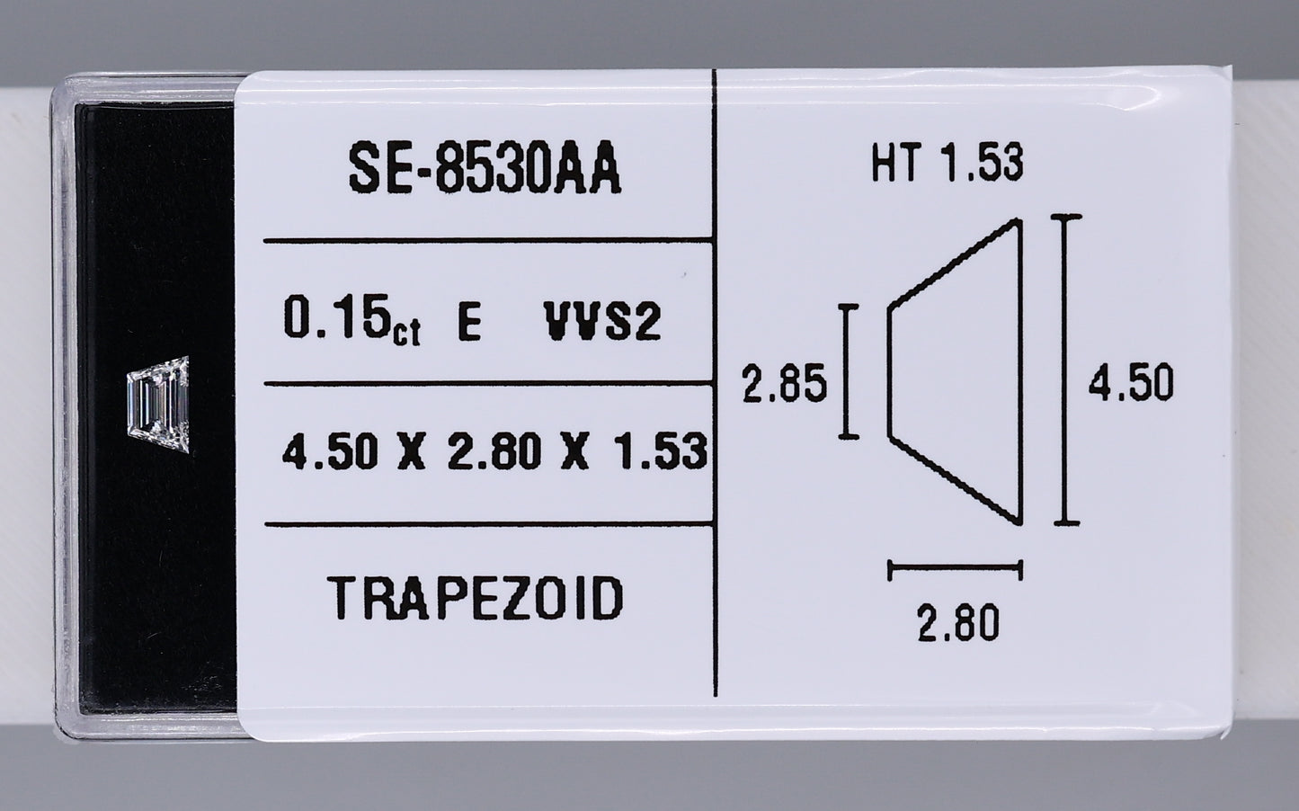 0.15 Carat Natural E VVS2 Trapezoid Diamond SE-8530AAA