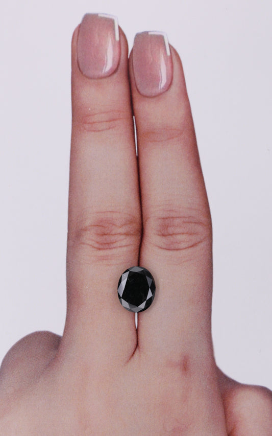 1.89 Carat Natural Fancy Black Oval Diamond SE-10165