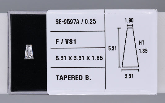 0.25 Carat Natural F VS1 Tapered baguette Diamond SE-9597A