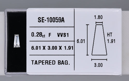 0.28 Carat Natural F VVS1 Tapered baguette Diamond SE-10059A