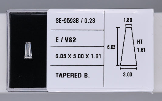 0.23 Carat Natural E VS2 Tapered baguette Diamond SE-9593B