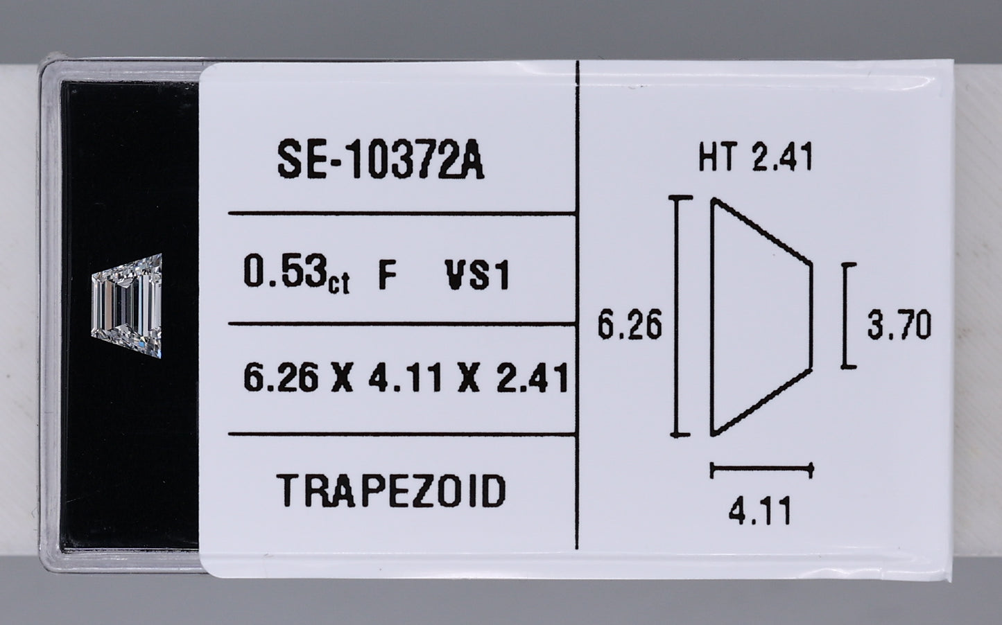 0.53 Carat Natural F VS1 Trapezoid Diamond SE-10372A