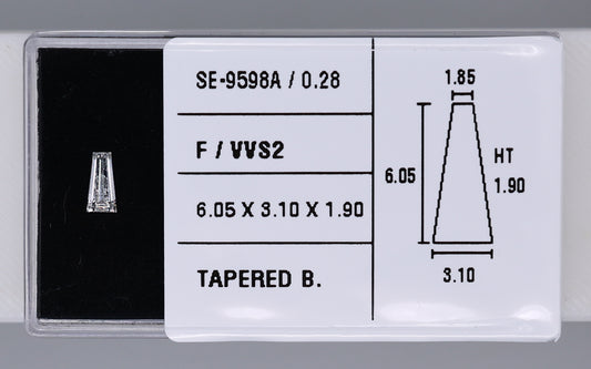 0.28 Carat Natural F VVS2 Tapered baguette Diamond SE-9598A