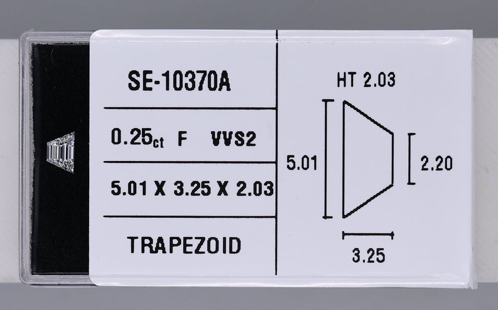 0.25 Carat Natural F VVS2 Trapezoid Diamond SE-10370A