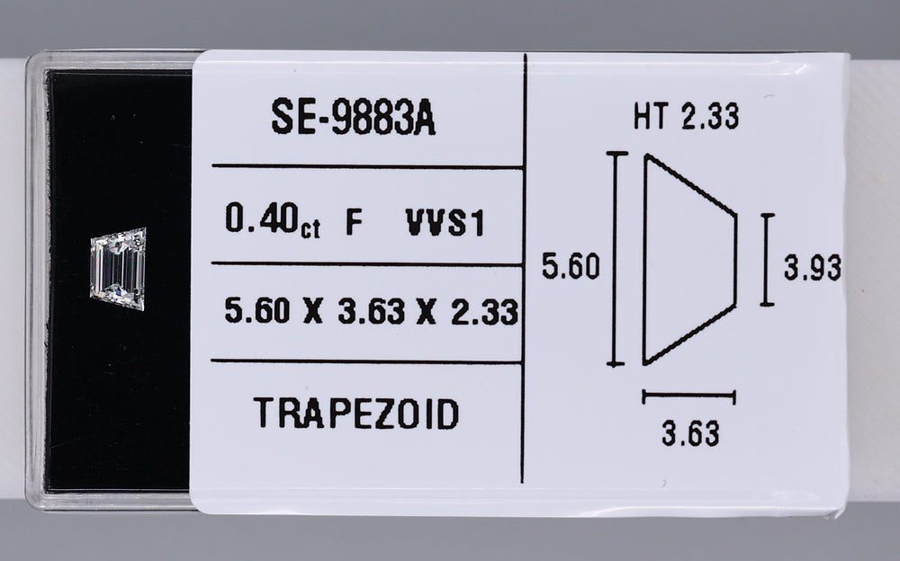 0.40 Carat Natural F VVS1 Trapezoid Diamond SE-9883A