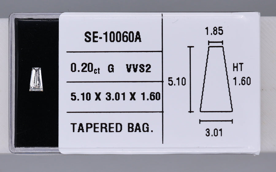 0.20 Carat Natural G VVS2 Tapered baguette Diamond SE-10060A