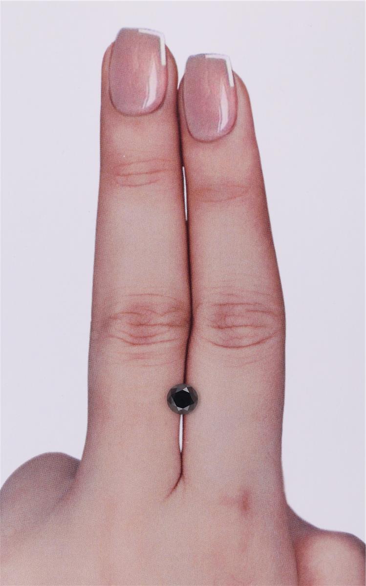 0.59 Carat Natural Fancy Black Round Diamond SE-9088TT1