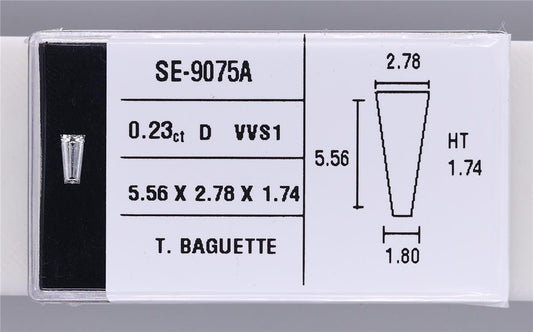 0.23 Carat Natural D VVS1 Tapered baguette Diamond SE-9075A