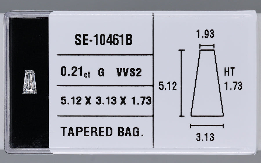 0.21 Carat Natural G VVS2 Tapered baguette Diamond SE-10461B