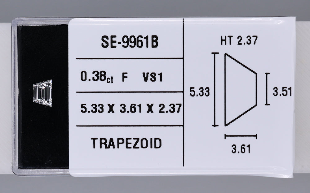0.38 Carat Natural F VS1 Trapezoid Diamond SE-9961B