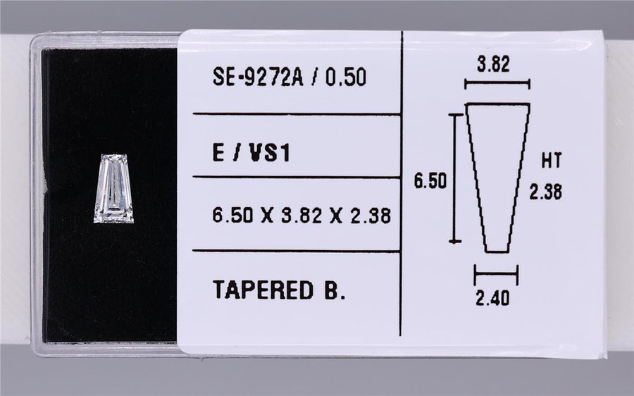 0.50 Carat Natural E VS1 Tapered baguette Diamond SE-9272A