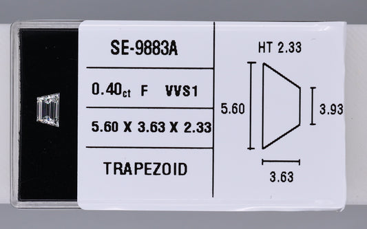 0.40 Carat Natural F VVS1 Trapezoid Diamond SE-9883A