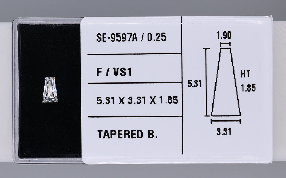 0.25 Carat Natural F VS1 Tapered baguette Diamond SE-9597A
