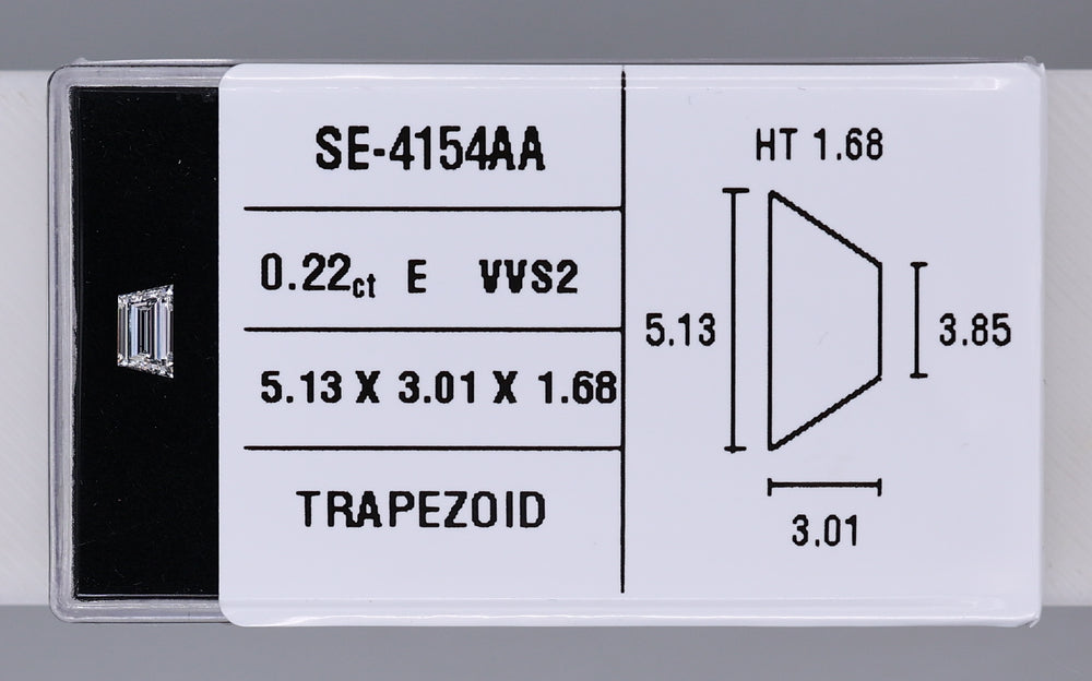 0.22 Carat Natural E VVS2 Trapezoid Diamond SE-4154AA