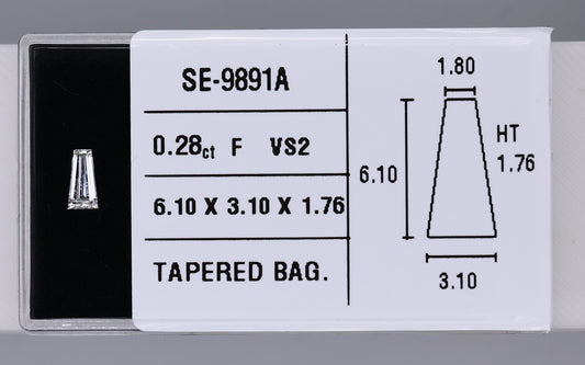 0.28 Carat Natural F VS2 Tapered baguette Diamond SE-9891A